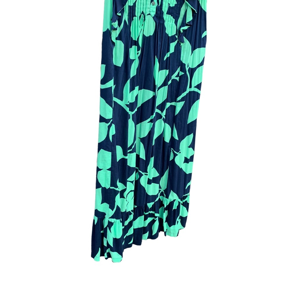 ANTHROPOLOGIE MAEVE Cassandra Blue Green Floral Flutter Sleeves Maxi Dress Sz M - Picture 8 of 15